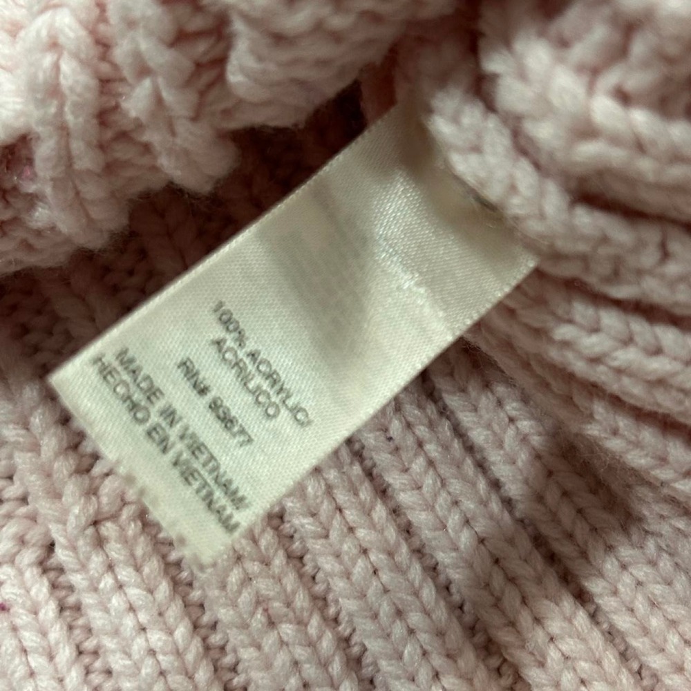 St Johns Bay Baby Pink Cable Knit Button Up Cardigan Mock Neck Womens S Coquette - Picture 6 of 8